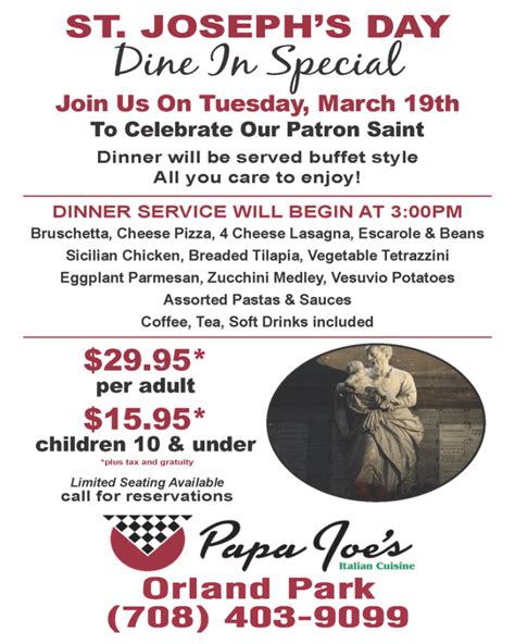 Papa Joe's Italian Restaurant | Orland Park Events