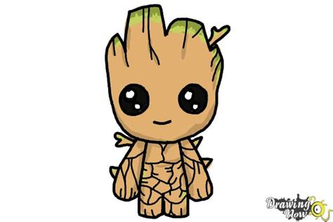 How to Draw Baby Groot from Guardians of the Galaxy - DrawingNow