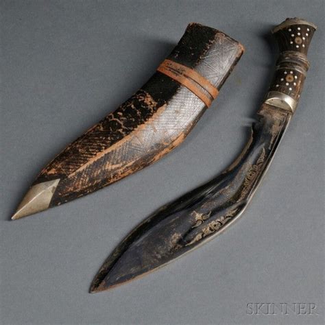 Gurkha Knife with Two Utility Knives in One Sheath, Kukri | Sale Number 2908T, Lot Number 1060 ...