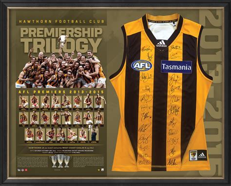 Hawthorn 2015 Premiership Team Signed Jersey :: Hawthorn Hawks :: AFL - Aussie Rules :: Sports ...