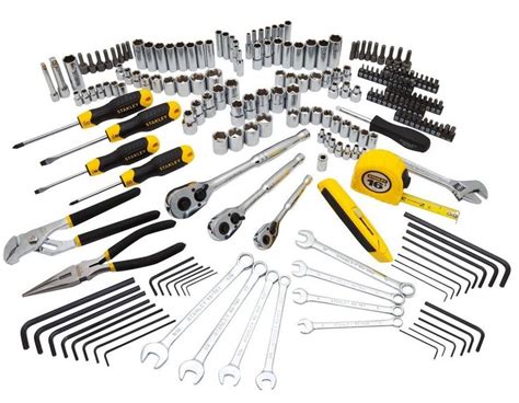 NEW STANLEY 210 Piece Mixed Chrome Tool Set w/ Case tools box repair sets mix #Stanley ...