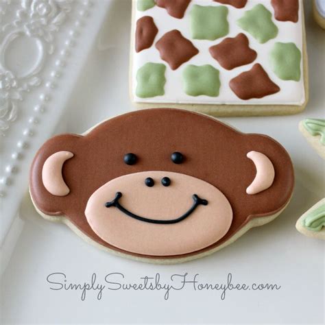 Monkey cookie by Simply Sweets by Honeybee | Monkey cookies, Animal ...