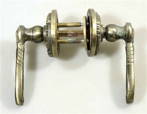 Ornate Cast Brass French Door Lever Set | Olde Good Things