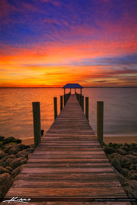 Pier at Sunset Stuart Florida along the Waterway – HDR Photography by Captain Kimo