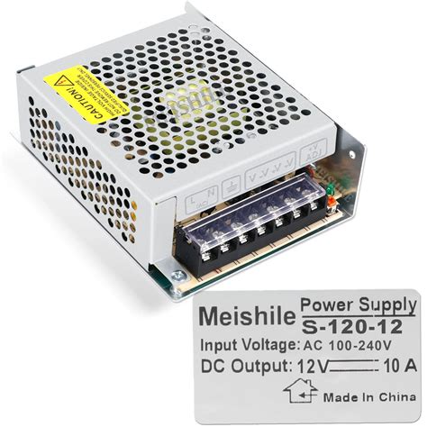 Buy MEISHILE 12V 10A 120W DC Sw Power Supply Adapter 110V AC to DC 12V ...