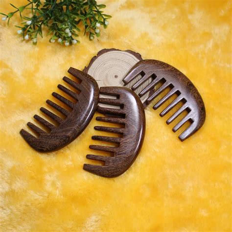 Pure Handmade Wide Wood Comb Professional Health Care Massage Whole Wooden Gold Sandalwood Comb ...