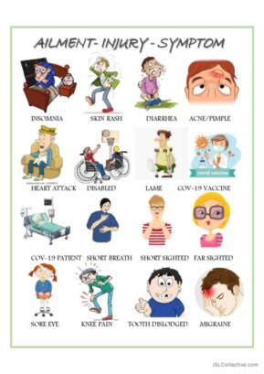 15 Injuries English ESL worksheets pdf & doc