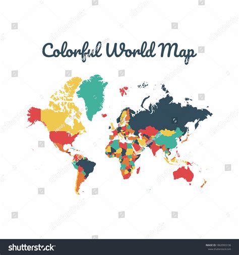 Colorful Map World Vector Map Eps Stock Vector (Royalty Free ...