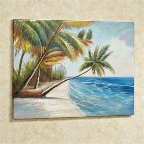 Leaning Palms Palm Tree Canvas Wall Art