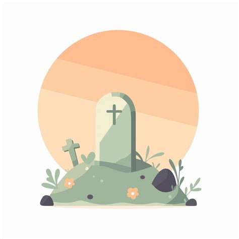 Premium Vector | Hand Drawn Halloween Gravestone in flat style