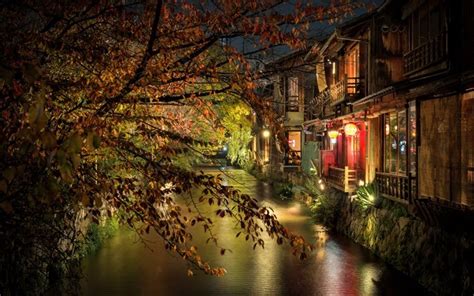 Download wallpapers Kyoto, evening, night, Kyoto streets, Japanese city ...