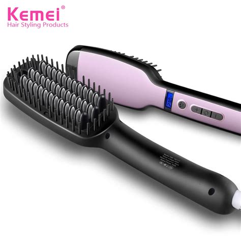 Steam Hair Straightening Brush Brush fast comb Professional flat iron electric smoothing frizzy ...