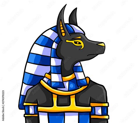 Cartoon Stylized Egyptian God Anubis Stock Illustration | Adobe Stock