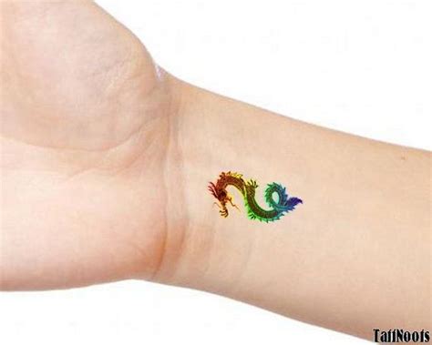 Rainbow Serpent Dragon Snake 2 Temporary Wrist or Ankle Tattoos ...