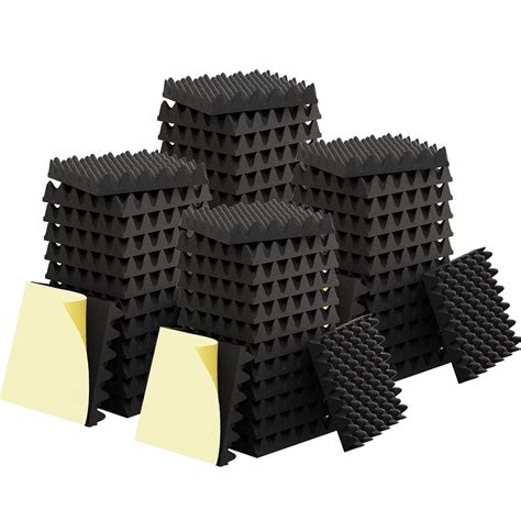 Buy 48 Pack 1.5"X12"X12" Self Adhesive Black Egg Crate Foam Pad (Most Soundproofing Design), 3rd ...