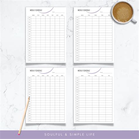 Printable Weekly Schedule / Printable Weekly Planner PDF - Etsy