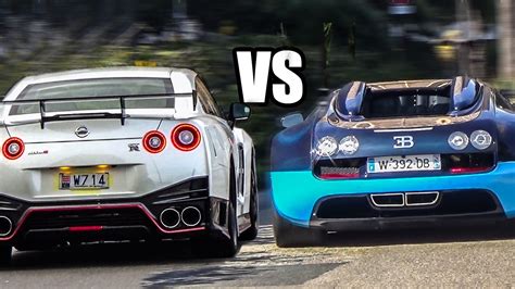 Nissan GT-R R35 VS Bugatti Veyron - Sound Battle! - YouTube