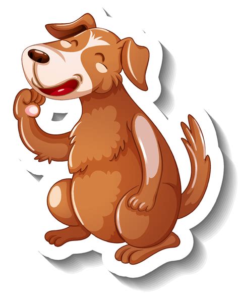 Funny dog cartoon character sticker 4918338 Vector Art at Vecteezy