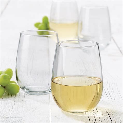 Libbey Vina Stemless White Wine Glasses, Set of 4 Clear | eBay