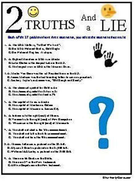 2 Truths and a Lie Quiz Game | Etsy