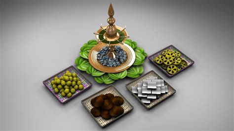 Sinhala and Tamil new year food table 3D model | CGTrader