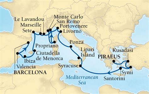 Bahia Cruise Ship: Mediterranean Sea Cruise Map