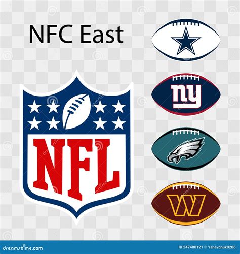 National Football League NFL, NFL 2022. NFC East. Dallas Cowboys, Washington Football Team ...