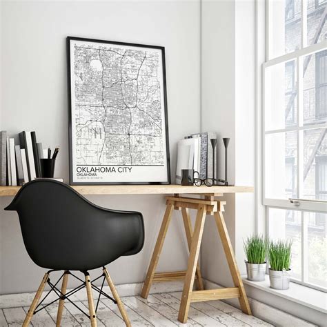 Oklahoma City map poster print wall art Oklahoma gift | Etsy