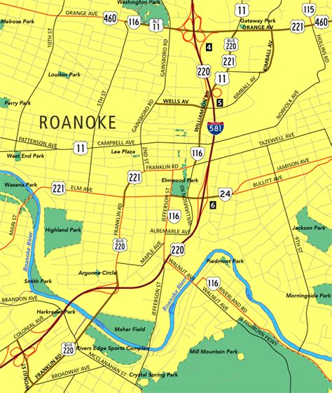 Downtown Roanoke Va Map