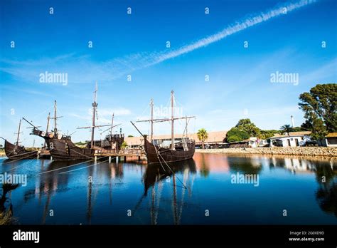 A replica of the ships sailed by Christopher Columbus in 1492 Stock ...