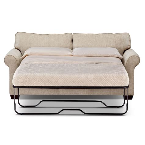 Fletcher Full Memory Foam Sleeper Sofa Beige American Signature Furniture - Baby Shower Ideas