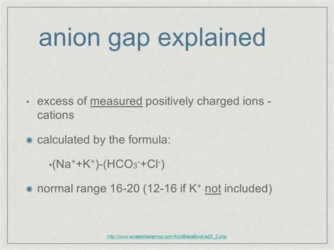 Normal Anion Gap | anion gap explained excess of measured positively charged ions ... | Nerdy ...