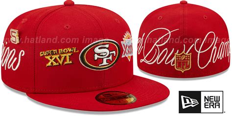 San Francisco 49ers HISTORIC CHAMPIONS Red Fitted Hat