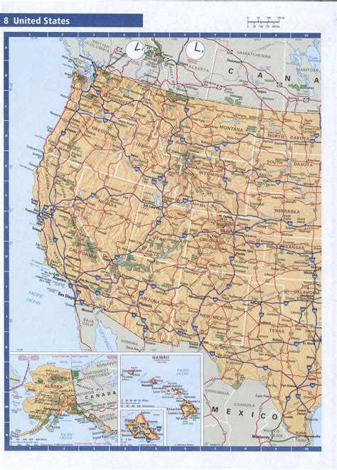 West Coast map, USA | States and cities of the coast on the map