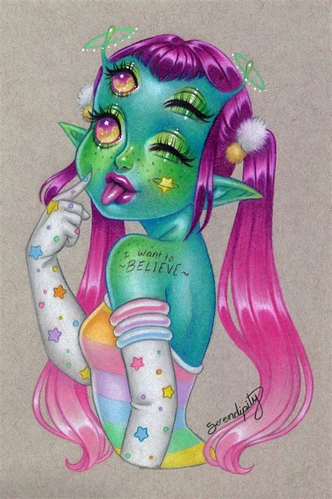 @serendipity | Grunge art, Girls cartoon art, Alien drawings