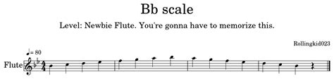 Bb scale - Sheet music for Flute