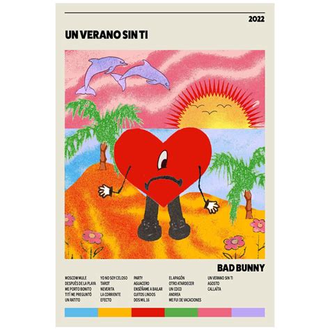 Bad Bunny Un Verano Sin Ti Retro Tracklist Album Cover Poster - Etsy