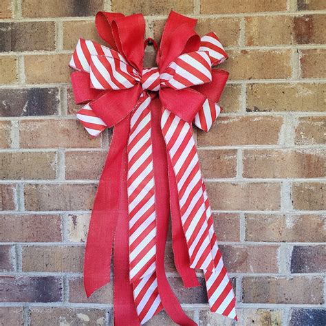 Large or Giant Wreath Candy Cane Bow 2 Sizes Christmas Holiday | Etsy