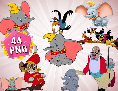 Disney Dumbo Clipart Dumbo PNG files Disney Dumbo Character | Etsy