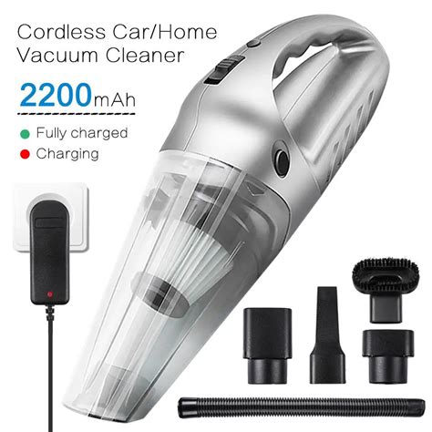 Portable Car Vacuum Cleaner with LED Light Wireless Rechargeable Handheld Vacuum Cleaner For ...