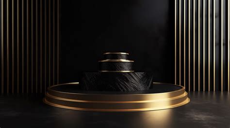 Dark Black Background And Gold Cake In Front Of A Backgrounds | JPG ...