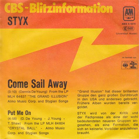 Styx - Come Sail Away (1977, Vinyl) | Discogs