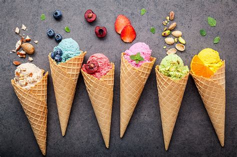 3840x2160px | free download | HD wallpaper: ice cream, food, colorful, food and drink, cone, ice ...