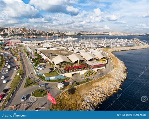 Istanbul, Turkey - February 23, 2018: Aerial Drone View of Pendik ...