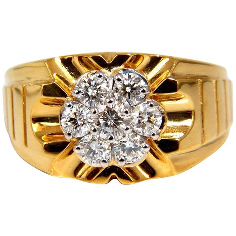 Diamond Cluster Men's Ring at 1stdibs