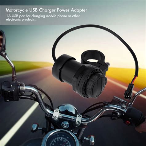 Motorcycle USB Charger Power Adapter Waterproof 1A with Mounting ...