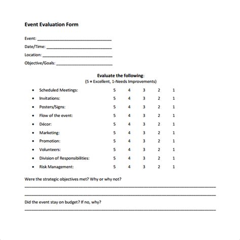 Sample Event Evaluation Form | Classles Democracy