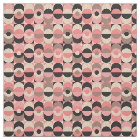 Mid-Century Modern Pink Pattern Fabric | Fabric patterns, Pink patterns ...