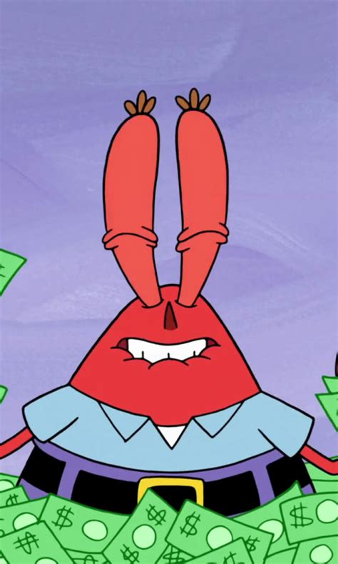 Mr. Krabs, SpongeBob SquarePants, tv series, cartoon, money, 480x800 ...