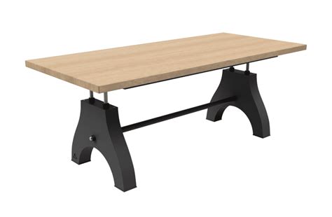 Adjustable height crank style dining table - Stoaked